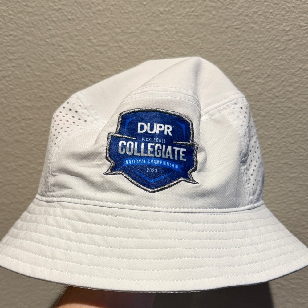 White DUPR Collegiate Bucket Hat